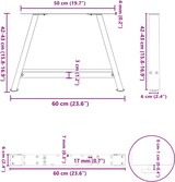 thumbnail of Helloshop26 - Set mit 2 verstellbaren A-förmigen Couchtischbeinen 60 x 42–43 cm modernes Design schwarzer Stahl 02_0057116