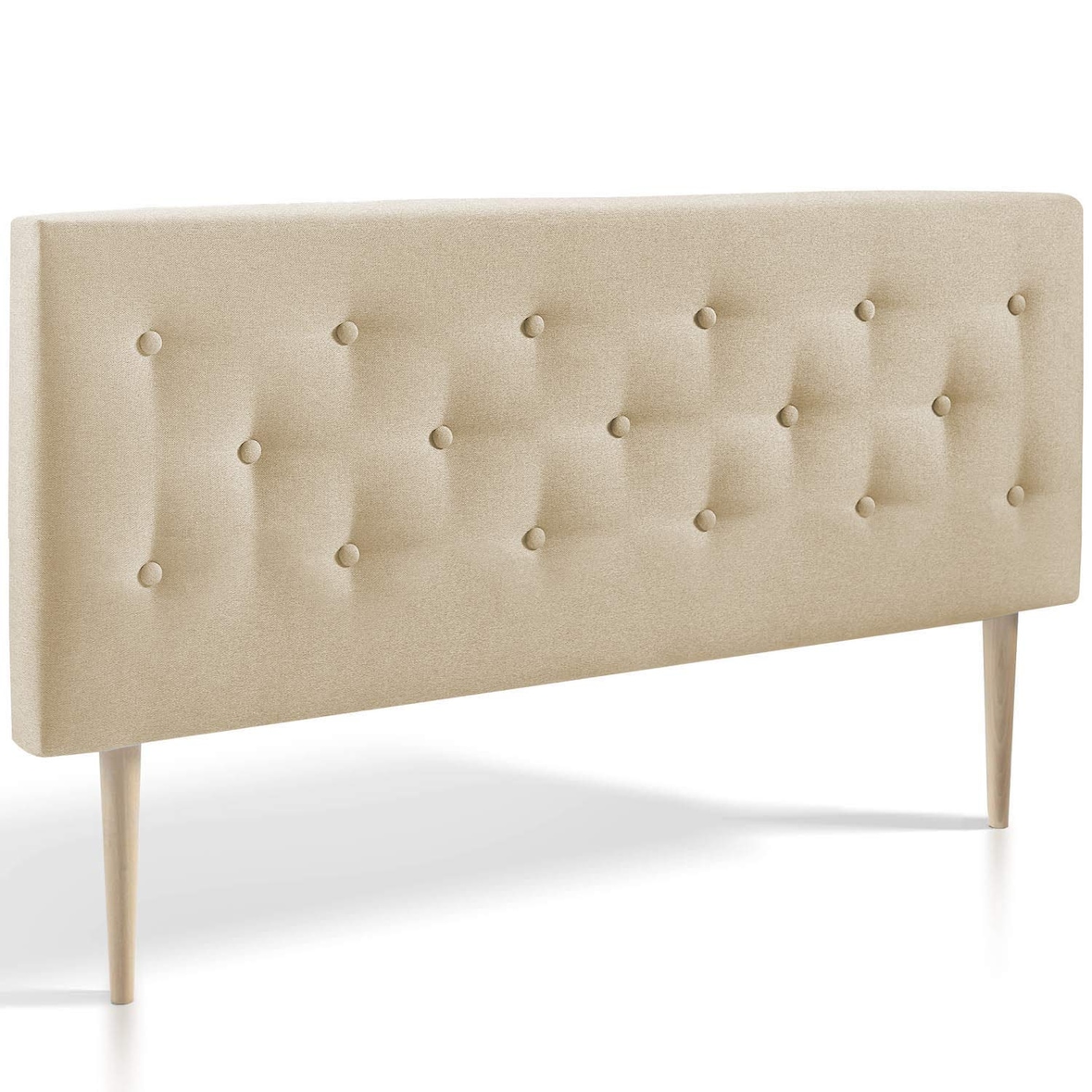Cabecero tapizado Oslo 140x100 cm, capitone en Tela Beige, 8 cm de profundidad