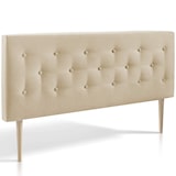 thumbnail of Cabecero tapizado Oslo 140x100 cm, capitone en Tela Beige, 8 cm de profundidad