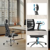 thumbnail of Bürostuhl / Chefsessel SPINIO ELITE L Rücken Netzstoff / Sitz Leder schwarz hjh OFFICE