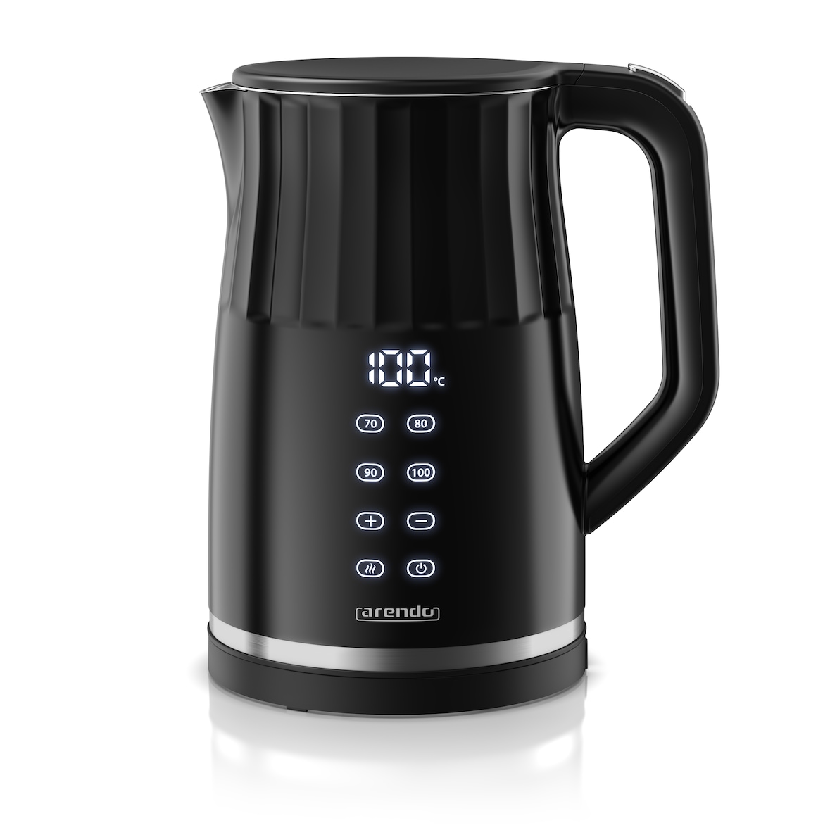 Arendo Wasserkocher, Edelstahl oder Glas, Temperaturanzeige & Warmhaltefunktion