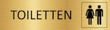 thumbnail of CombiCraft Aluminium Türschild Gold Toiletten 165x45mm mit 3M-Tape