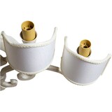 thumbnail of Lampada applique da muro style fiorentino in fusione di ottone patinato in bianco invecchiato L56XPR17XH30 cm Made in Italy