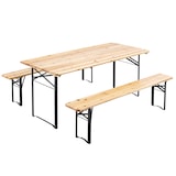 thumbnail of 10 Tables de brasserie pliantes 180x80x76cm + 20 bancs bois - Oviala