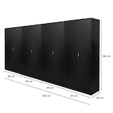 thumbnail of PROREGAL Mega Deal 4x Flügeltürenschrank ELEPHANT Metall Aktenschrank komplett montiert abschließbar 180x80x40cm Stahl 4 Ebenen Stahlschrank Schwarz