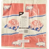 thumbnail of PAPSTAR 1000 Fleischerbeutel, Kraftpapier, gefädelt 28 cm x 14 cm x 6 cm weiss mit Druck, klein