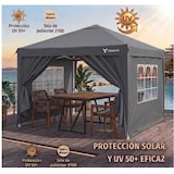 thumbnail of Carpa Plegable 3x3m Gris - 4 Paredes Desmontables - Oxford 210D Silver Impermeable - Estructura Acero - Bolsa y Anclajes Mercados