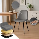 thumbnail of Set de 4 sillas de comedor Maryam Gris claro/Terciopelo