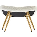 thumbnail of tectake Fauteuil Hygge rembourré, ergonomique, charge maximale 150 kg - Avec tabouret, Bouclé crème/or - 405597