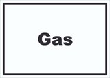 thumbnail of Gas Schild mit Text Anschluss waagerecht A1 Rückseite selbstklebend