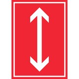 thumbnail of Richtungspfeil hoch runter Schild hochkant weiss rot Pfeil A3 Rückseite selbstklebend