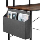 thumbnail of tectake Table de bureau avec étagère de rangement et poche en tissu - Bois foncé industriel, rustique, 120 cm - 404664