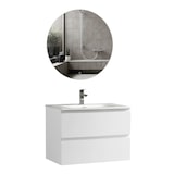 thumbnail of Alpenberger Gäste WC Badmöbel Set mit LED-Spiegel | Waschbecken mit Unterschrank 80 cm Breit | Waschtisch mit Waschbeckenunterschrank Badezimmermöbel