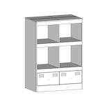 thumbnail of Helloshop26 - Buffet Sideboard Kommode Kleiderschrank Aufbewahrungsmöbel Organizer Küche Wohnzimmer Lounge hoch 67 x 39 x 95 cm 02_0032477