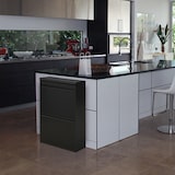thumbnail of ARREGUI Top CR626-B Cubo de basura y reciclaje de acero de 4 cubos con bandeja superior multiusos, mueble de reciclaje, 4 x 17 L (68 L), negro