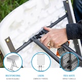 thumbnail of Table pliante rectangulaire ajustable en hauteur - blanc -66 x 46 cm -