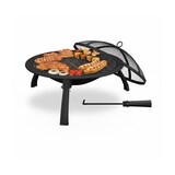 thumbnail of Relaxdays Feuerschale, Ø Schale 51 cm, klappbare Beine, Grillrost, Funkenschutz, Schürhaken, Feuerstelle Garten, schwarz