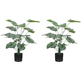 thumbnail of HOMCOM conjunto de 2 plantas artificiales decorativas 65 cm plantas artificiales con maceta y hojas para interior hogar salón oficina verde