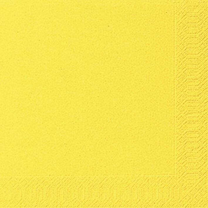Duni 104059 Servietten 3lagig Tissue Uni gelb, 33 x 33 cm, 20 Stück