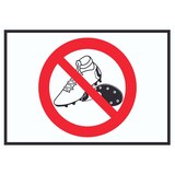 thumbnail of Betreten mit Fussballschuhen verboten! Symbol Schild A6 Rückseite selbstklebend