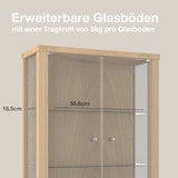 thumbnail of K-Möbel suspension vitrine en verre en hêtre (80x60x25 cm) avec 2 étagères en verre réglables en hauteur - modèle de voiture vitrine d'argent