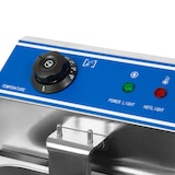 thumbnail of VERTES Freidora de acero inoxidable, capacidad de 8 litros, 50-200 °C, 2800 W, 230 V, principio de zona fría, freidora para hostelería.