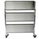 thumbnail of METRO PROFESSIONAL Chariot pliable GFST1003, acier inoxydable, 50.1 x 88.5 x 96 cm, 3 étagères, 180 kg, avec freins, argenté