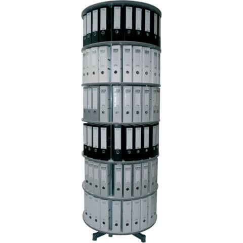 Ordner-Drehsäule, 6 Etagen, Ø810mm, grau