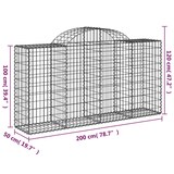 thumbnail of vidaXL Gabionen mit Hochbogen 6 Stk. 200x50x100/120cm Verzinktes Eisen