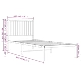 thumbnail of vidaXL Bettgestell mit Kopfteil Metall Weiß 80x200 cm