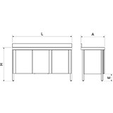 thumbnail of Mesa mural c/2 puertas abatibles 1000x600x850 mm.  de Fricosmos