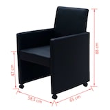 thumbnail of Chaises à manger lot de 6 noir similicuir Modèle Vega Master