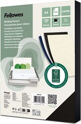 thumbnail of Portadas de encuadernación símil piel Delta Fellowes FSC® A4, 250 g, pack 100 unidades, negro
