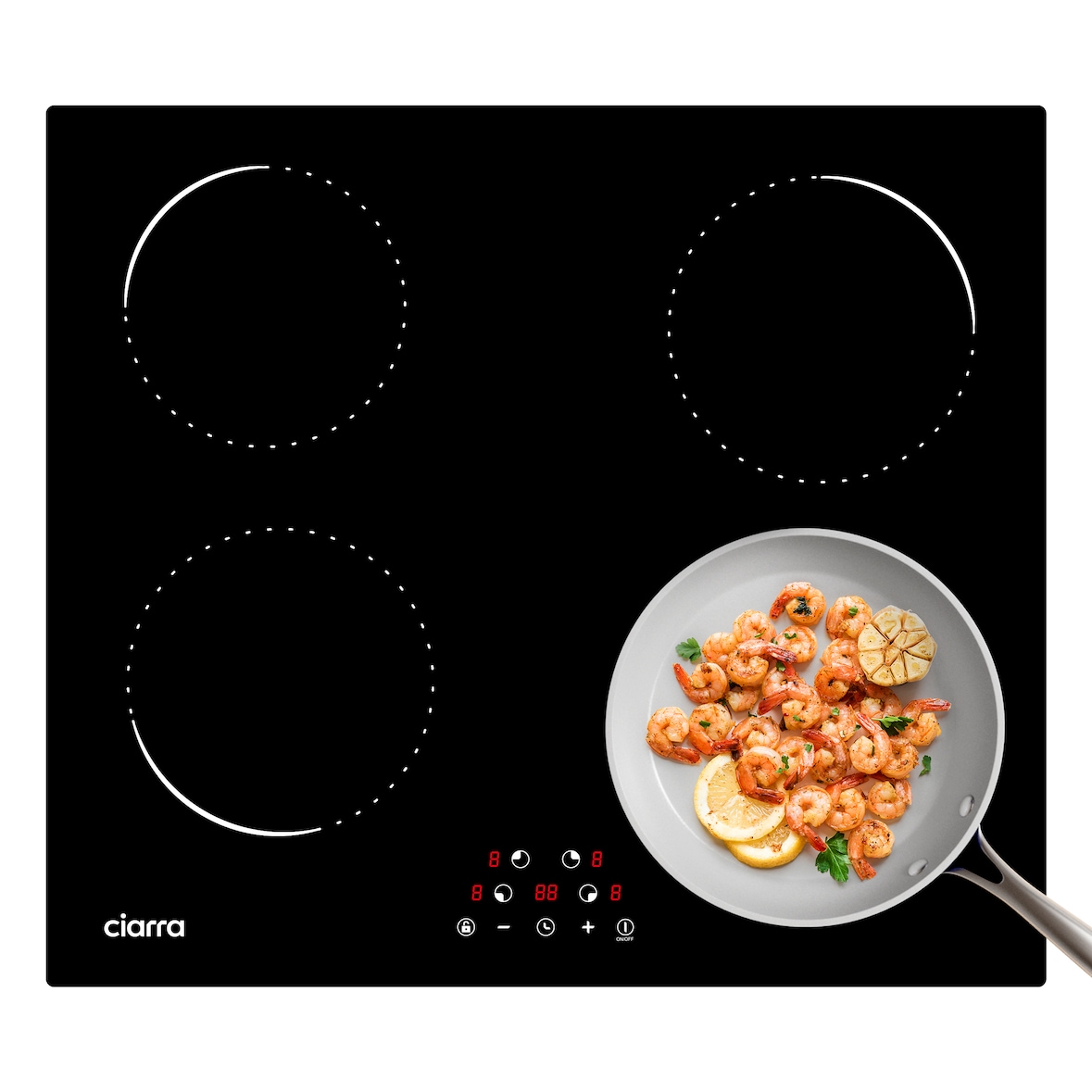 CIARRA inductiekookplaat 60cm inbouw 4 zones inbouw inductiekookplaat 6000W VM4BIH-C