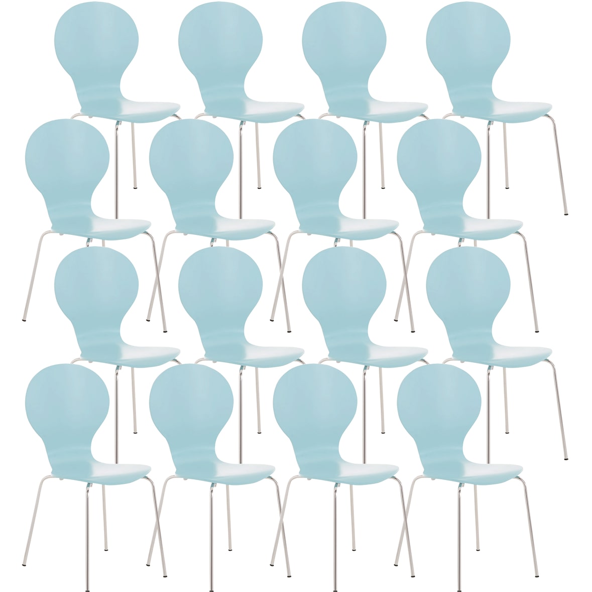 16 x cadeira empilhável DIEGO azul claro