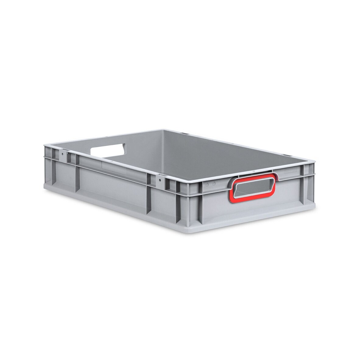 PROREGAL Eurobox NextGen Color | HxBxT 12x40x60cm | 23 Liter | Griffe rot offen | Glatter Boden | Eurobehälter, Transportbox, Transportbehälter