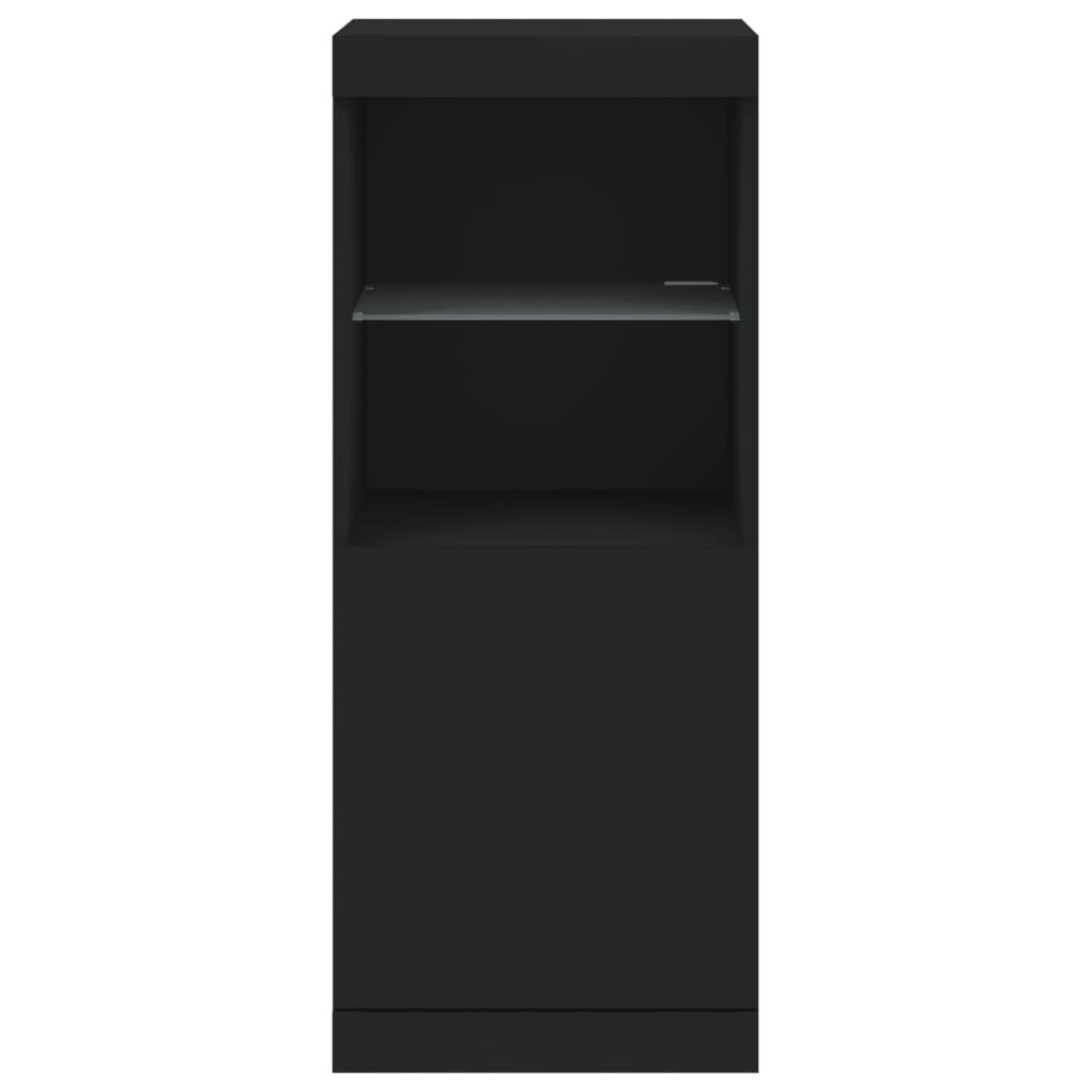 vidaXL Sideboard mit LED-Leuchten Schwarz 41x37x100 cm