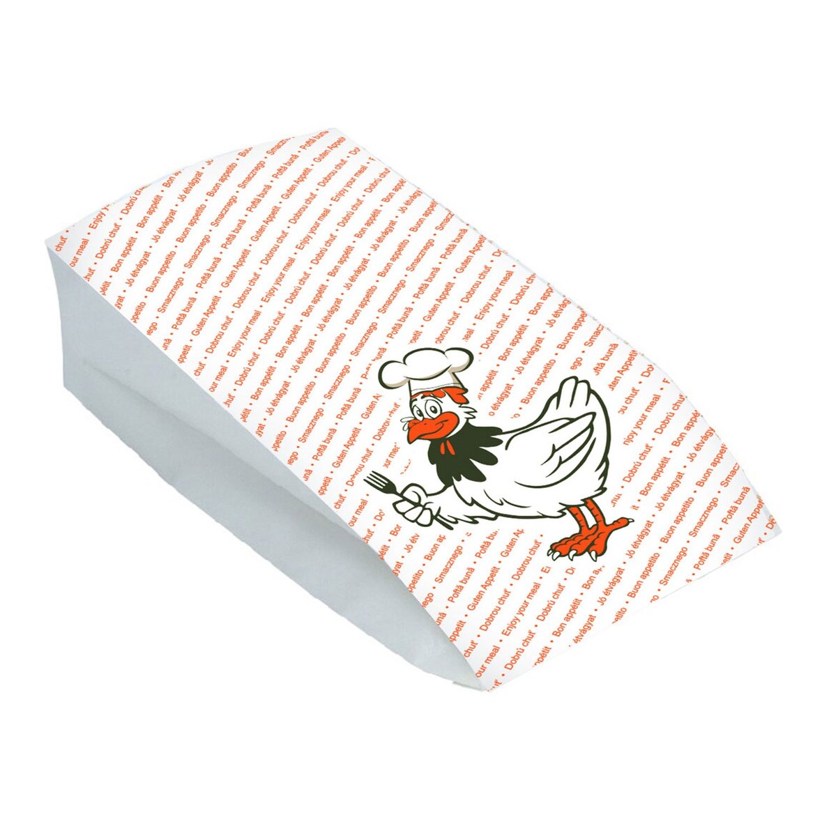 500x Hähnchenbeutel Warmhaltebeutel für ganzes Huhn 13+8x28 cm 2-lagig