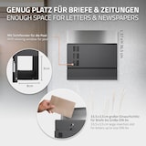 thumbnail of ECD Germany Standbriefkasten Edelstahl, mit Pfosten & Zeitungsfach, freistehend, Postkasten Anthrazit/Silber, Design Briefkastenanlage