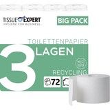 thumbnail of Toilettenpapier, 3-lagig, 72 Rollen x 250 Blatt, 100% Recycling, superweiches Klopapier, Großpackung für Gewerbe, Verpackung aus 60% PCR-Anteil