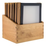 thumbnail of Securit® Porte-menus en bois en boîte - (2 inserts simples pour 4xA4) - Ensemble de 20 porte-menus A4