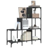 thumbnail of vidaXL Bücherregal Schwarz 92x30x102 cm Holzwerkstoff und Metall