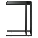 thumbnail of Décoshop26 - Table d'appoint table d'ordinateur bout de canapé 50 x 35 x 65 cm verre trempé noir et fer DEC032518