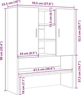 thumbnail of vidaXL Waschmaschinenschrank Schwarz Eichen-Optik 70,5x25,5x90 cm