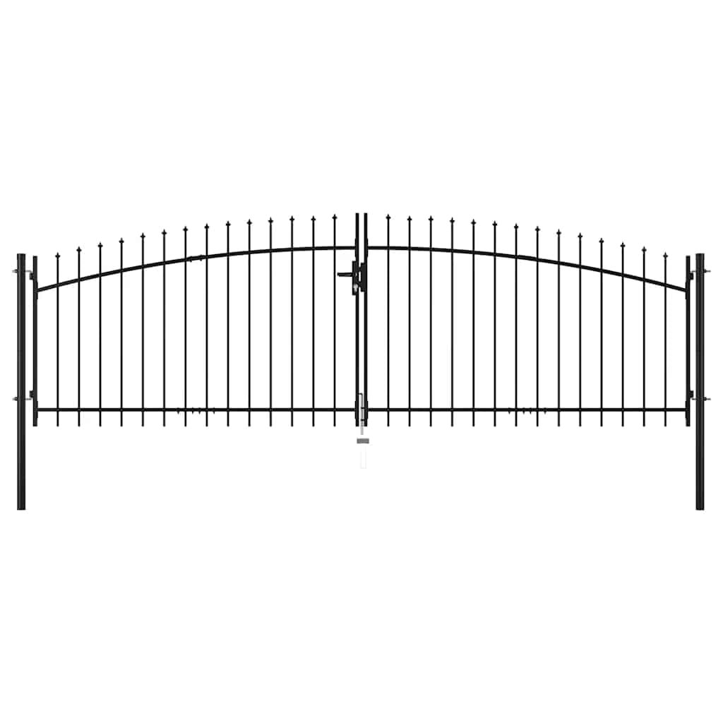 vidaXL Doppelflügel-Gartentor mit Speerspitzen 400 x 200 cm