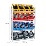 thumbnail of PROREGAL Getränkekistenregal Chiemsee Made in Germany | HxBxT 185x136x34cm | 16 Kisten auf 4 Ebenen | Verzinkt