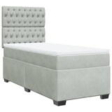 thumbnail of vidaXL Boxspringbett mit Matratze Hellgrau 100x200 cm Samt