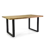 thumbnail of Vacchetti Tavolo metallo Canberra con top legno nero cm160x90h75