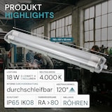 thumbnail of LUXULA LED Wannenleuchte LX200330 2 x 9 W 4000 K neutralweiß IP65
