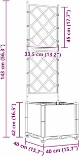 thumbnail of vidaXL Gartenpflanzer mit Gitter Braun 40 x 40 x 143 cm PP